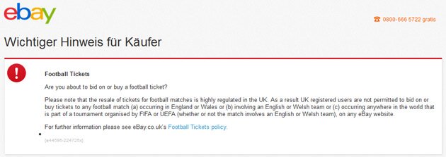 ebay - oblom. Футбольные билеты и UK